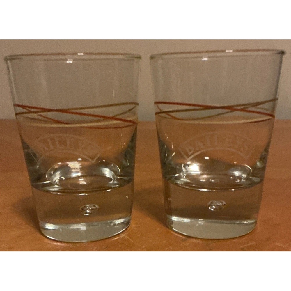 Bailey's Original Irish Cream Rocks Glass W/ Single Bubble Base, Etched Logo